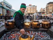 Sayed servants of al-Abbas shrine present to visitors on martyrdom Sayyida Zahra Sayed servants of al-Abbas shrine present to visitors on martyrdom Sayyida Zahra